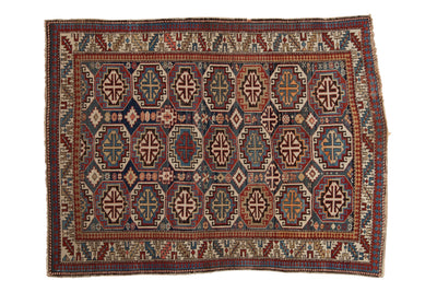 4x5 Vintage Caucasian Square Rug by Old New House® - main product image for Resin Society