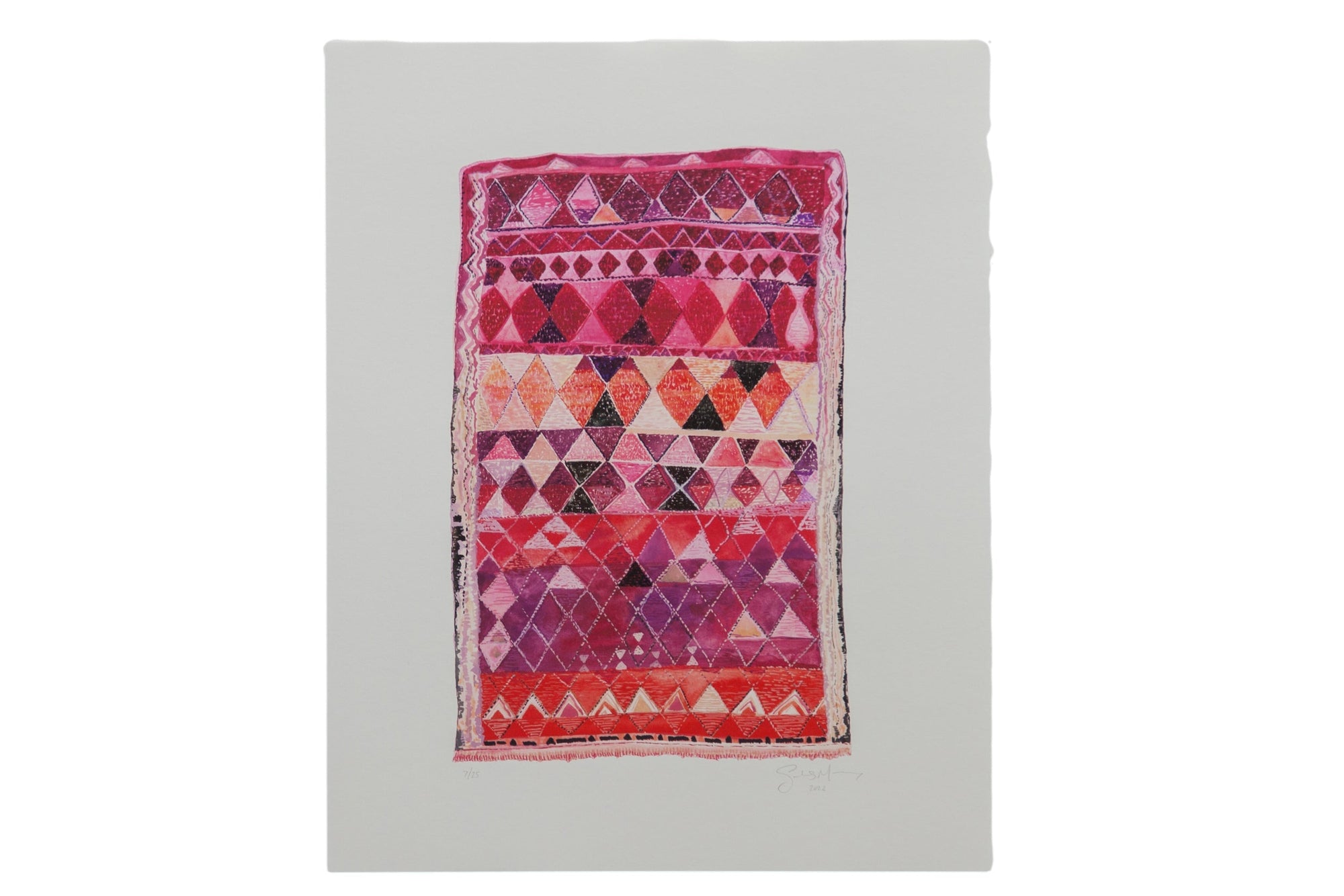 Sarah Martinez Vintage Rug Limited Edition Print framed on wall