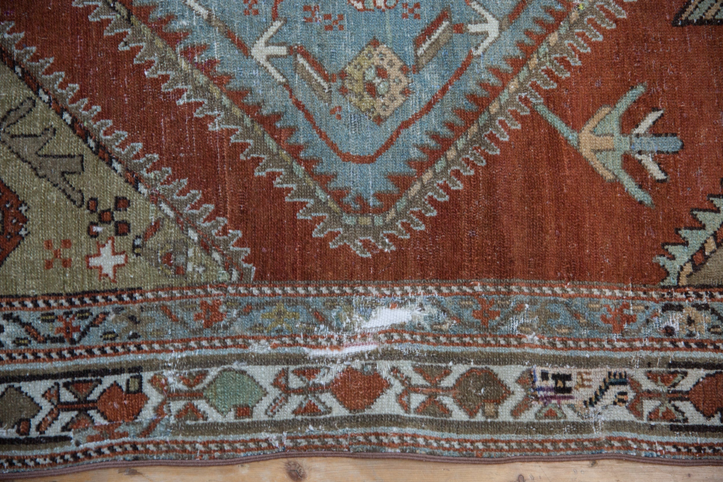 3.5x13 Vintage Distressed Malayer Rug Runner by Old New House® - product image 6 for Resin Society