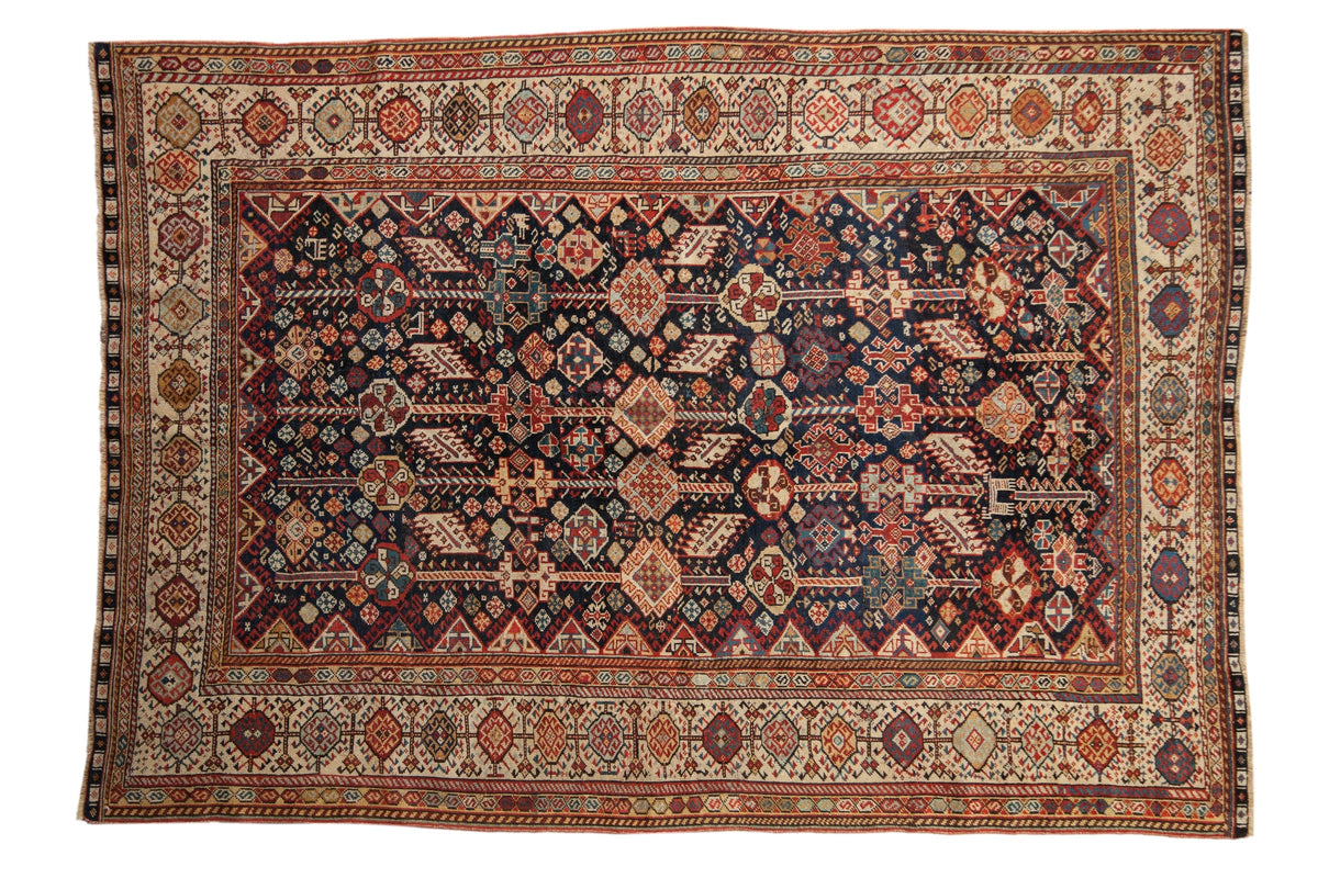 5.5x7.5 Antique Fine Qashqai Carpet by Old New House® - main product image for Resin Society