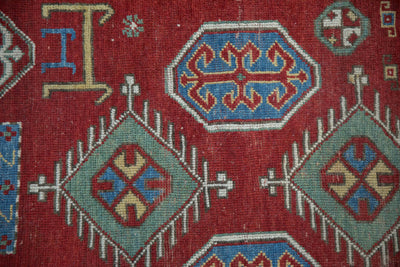 3.5x4.5 Antique Kazak Square Rug by Old New House® - product image 3 for Resin Society