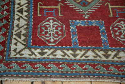 3.5x4.5 Antique Kazak Square Rug by Old New House® - product image 6 for Resin Society