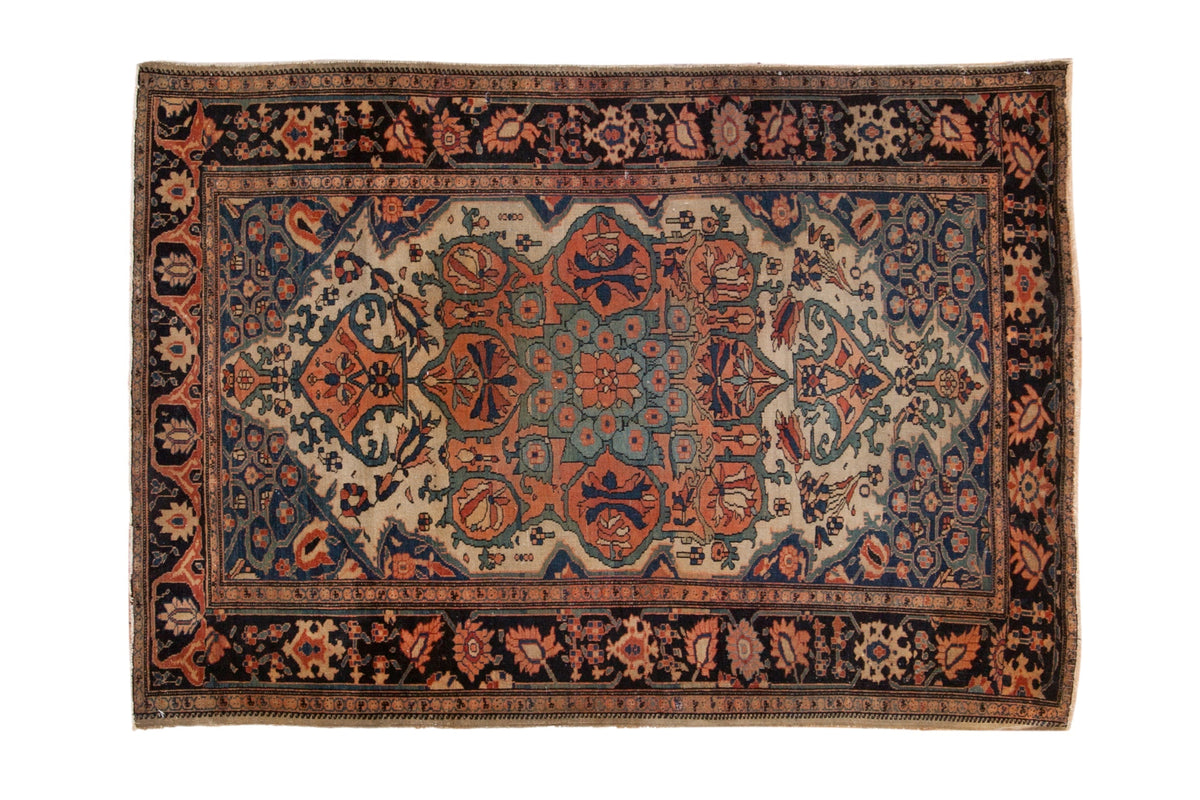 3.5x4.5 Antique Farahan Sarouk Square Rug by Old New House® - main product image for Resin Society