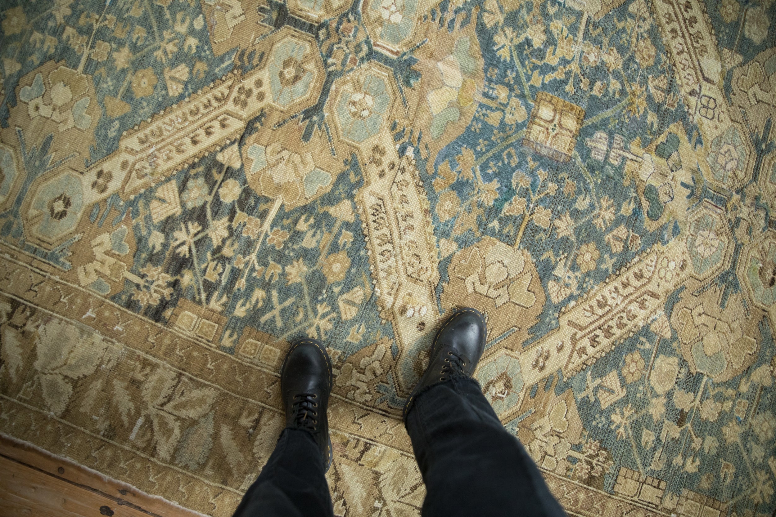 7x13 Vintage Distressed Kurdish Carpet by Old New House® - product image 2 for Resin Society