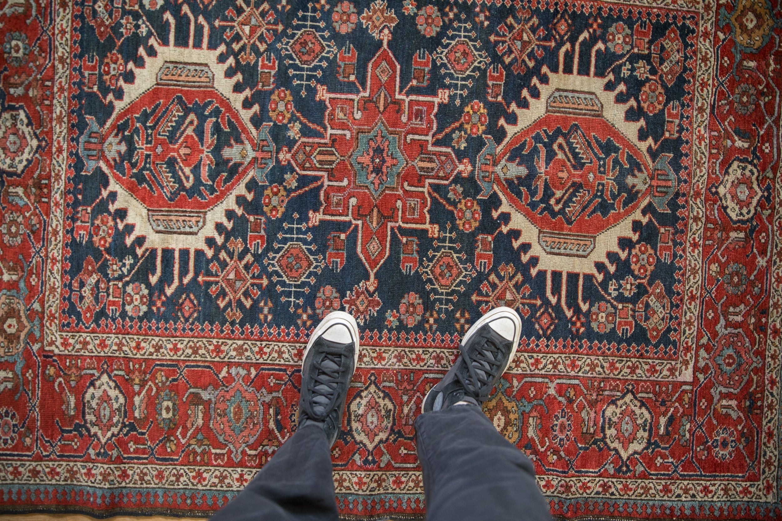 4.5x5.5 Antique Fine Karaja Square Rug by Old New House® - product image 2 for Resin Society
