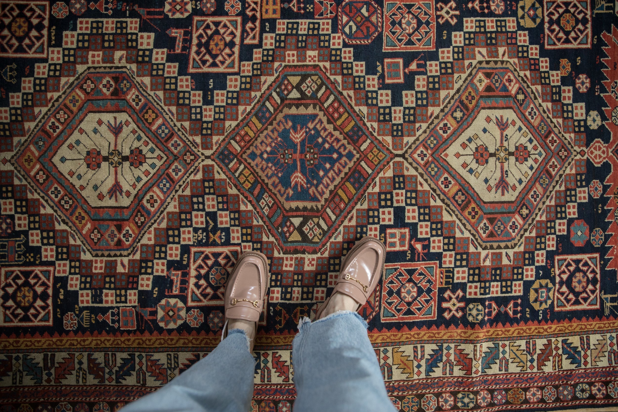 4.5x9 Antique Caucasian Rug Runner by Old New House® - product image 2 for Resin Society