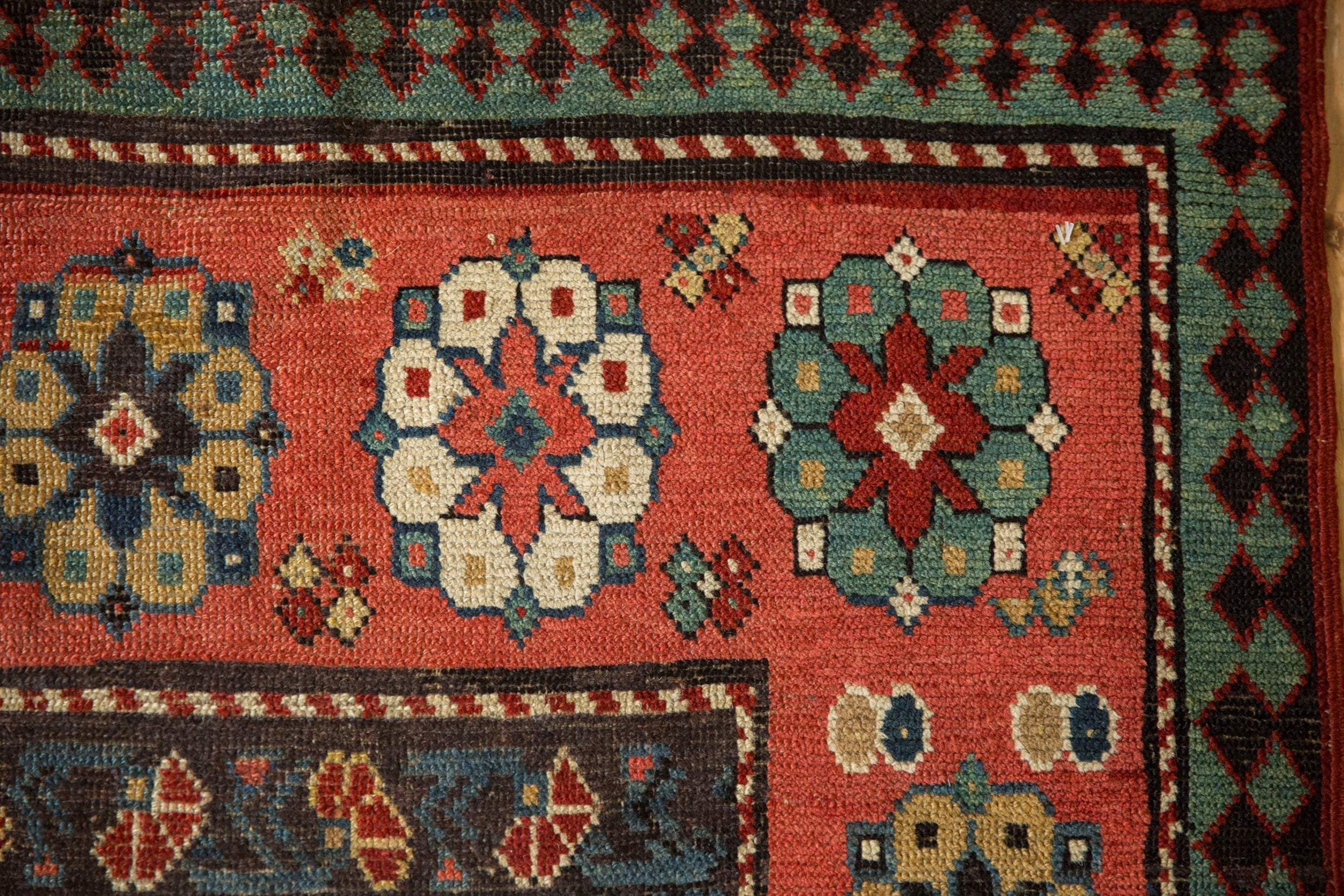 4x11.5 Antique Kazak Rug Runner by Old New House® - product image 3 for Resin Society