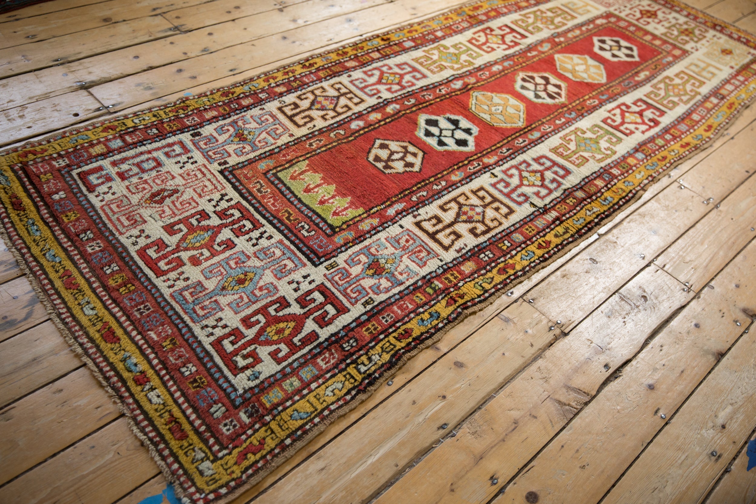 3.5x10 Antique Kazak Rug Runner by Old New House® - product image 12 for Resin Society