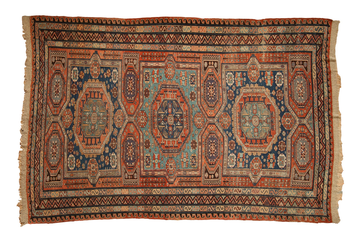7x10.5 Antique Soumac Design Carpet by Old New House® - main product image for Resin Society