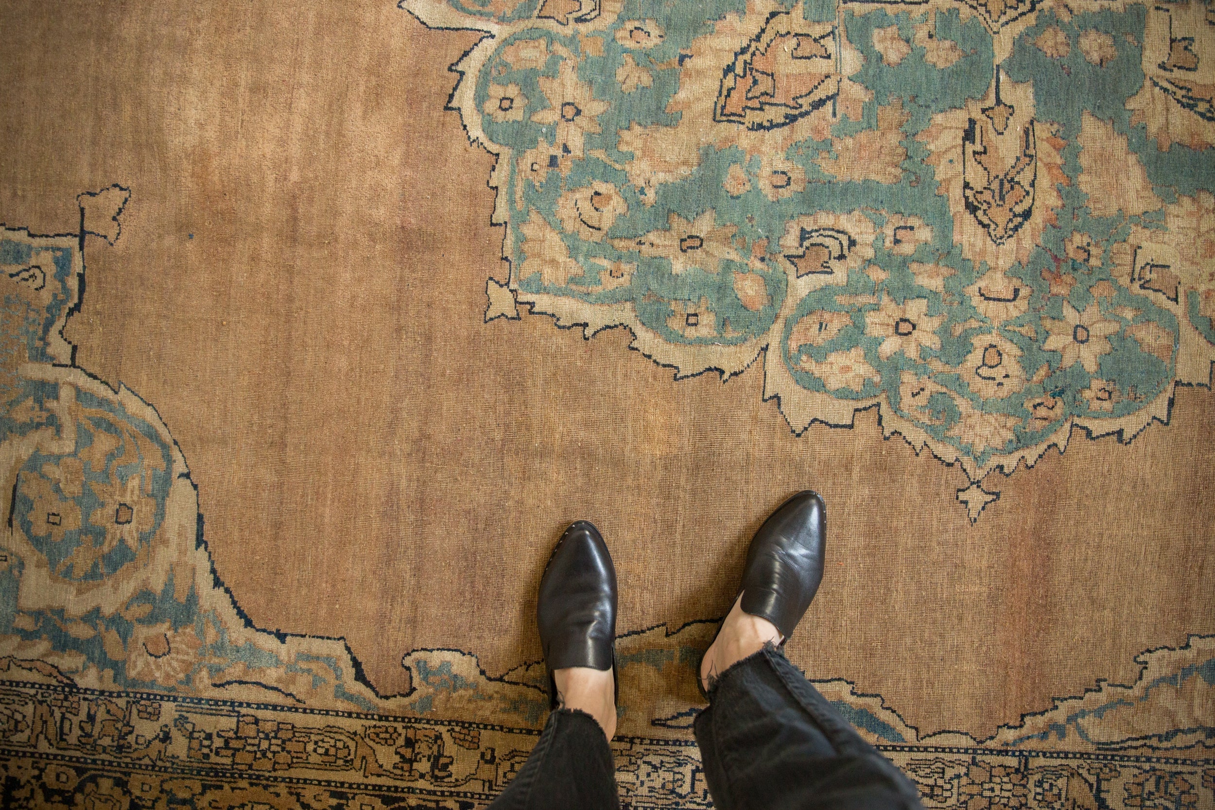 RESERVED 11x14 Antique Tea Washed Kerman Carpet