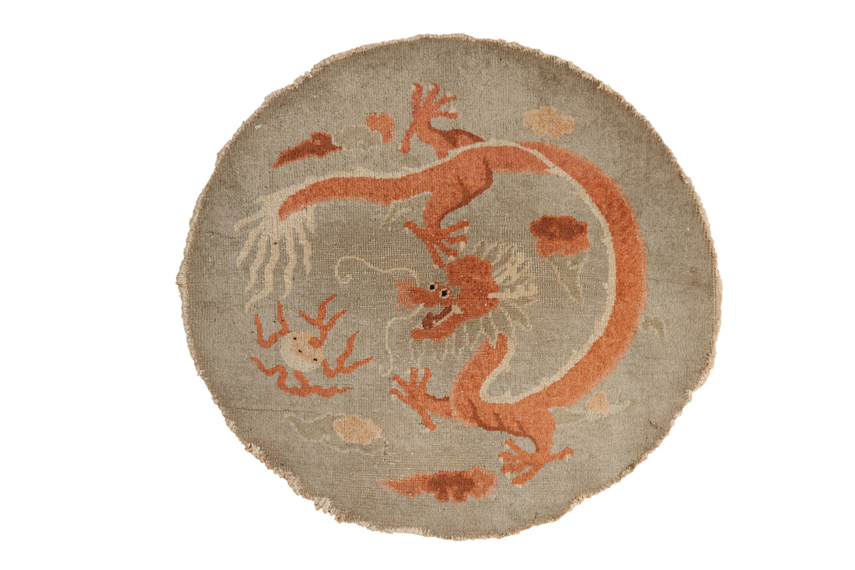 2.5x2.5 Antique Art Deco Round Rug Mat by Old New House® - main product image for Resin Society