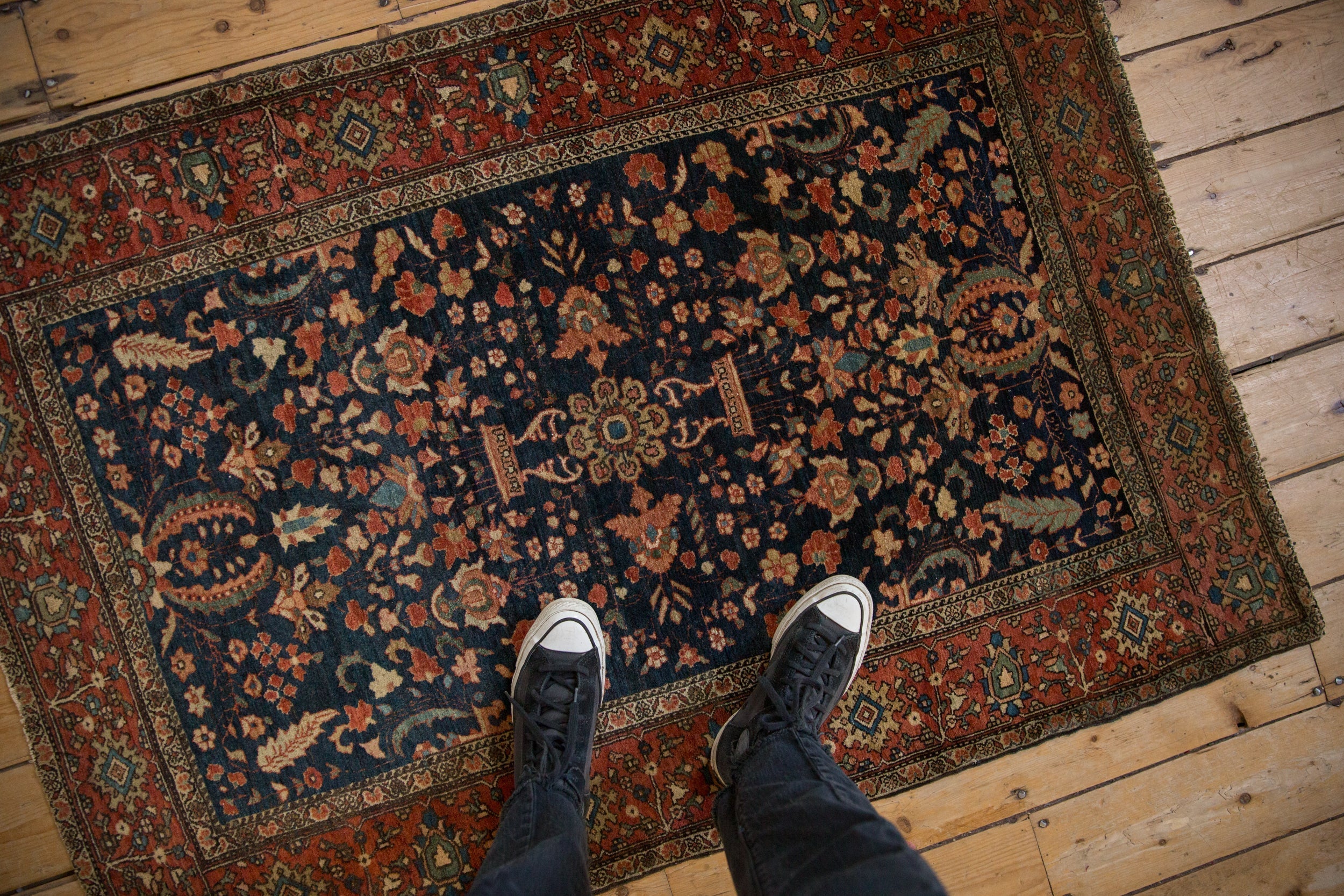 3.5x4.5 Antique Farahan Sarouk Square Rug by Old New House® - product image 2 for Resin Society