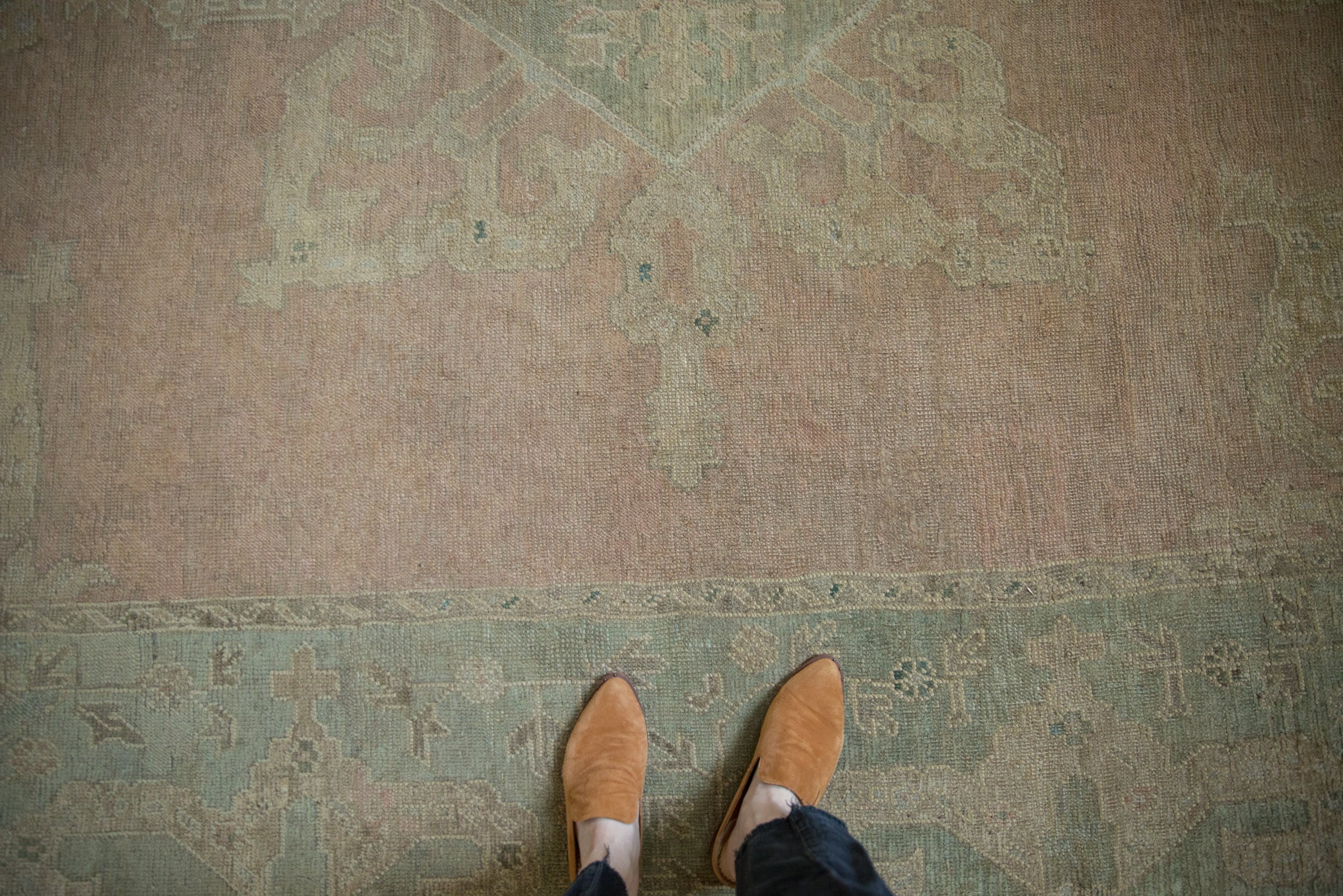 9x11.5 Vintage Distressed Oushak Carpet by Old New House® - product image 2 for Resin Society