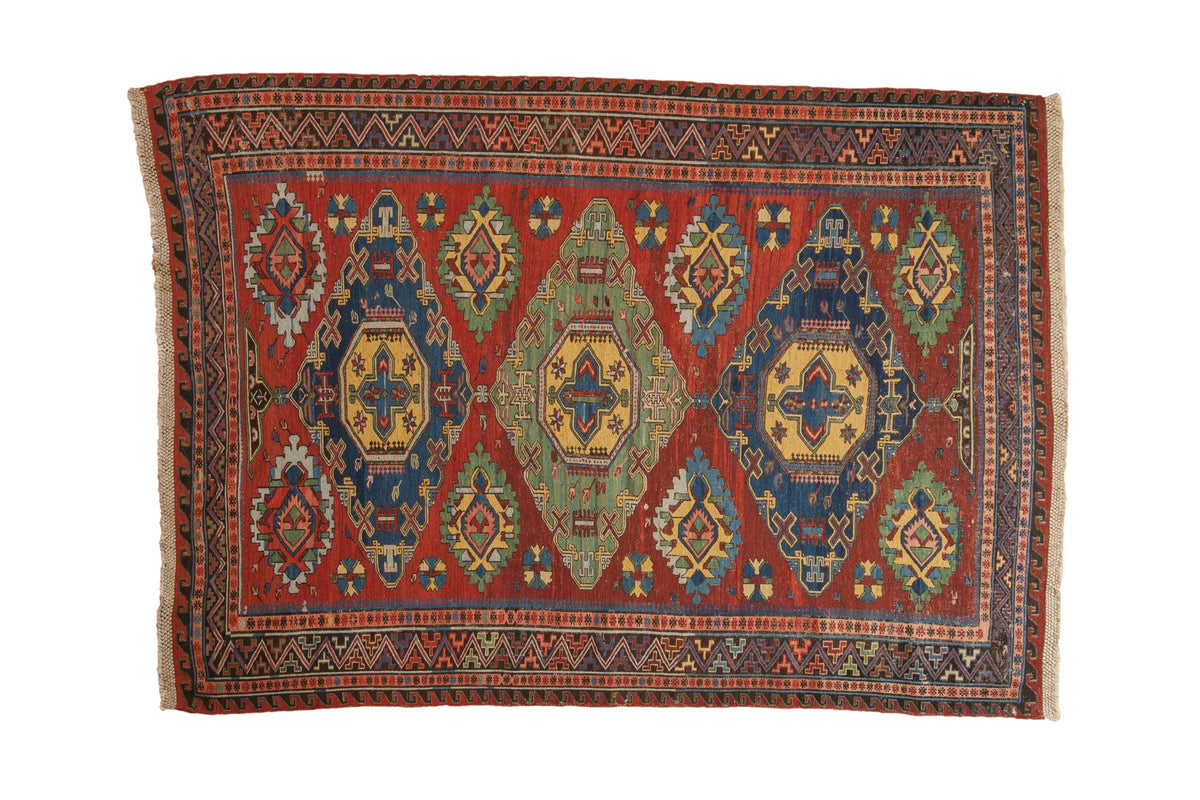 4.5x6.5 Antique Caucasian Soumac Rug by Old New House® - main product image for Resin Society