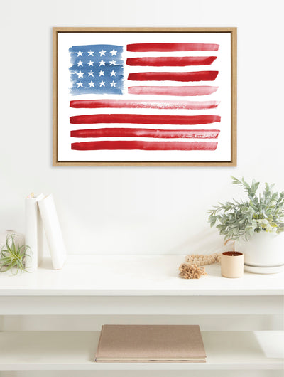 Sylvie Flag Alone Framed Canvas by Sara Berrenson