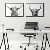 Sylvie Highland and Highland Cow 2 Framed Canvas by kateandlaurel - product image 4 for Resin Society