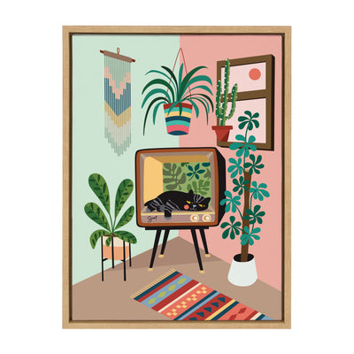 Sylvie TV Cat Bed Framed Canvas by kateandlaurel - product image 7 for Resin Society