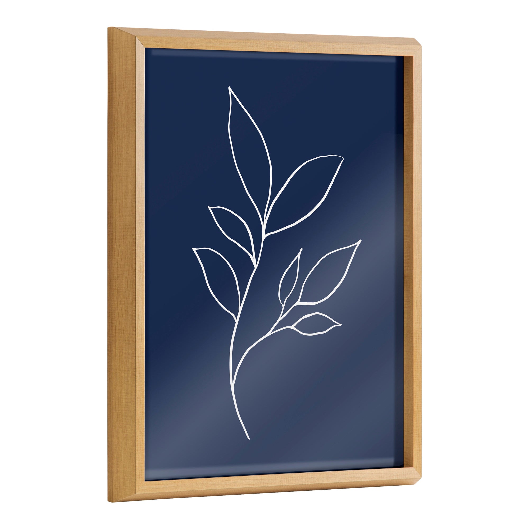 Blake Modern Blue Botanical Line Sketch Print 3 Framed Printed Glass by by kateandlaurel - main product image for Resin Society