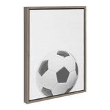 Sylvie Soccer Ball Portrait Framed Canvas, Gray 18x24 by kateandlaurel - product image 2 for Resin Society