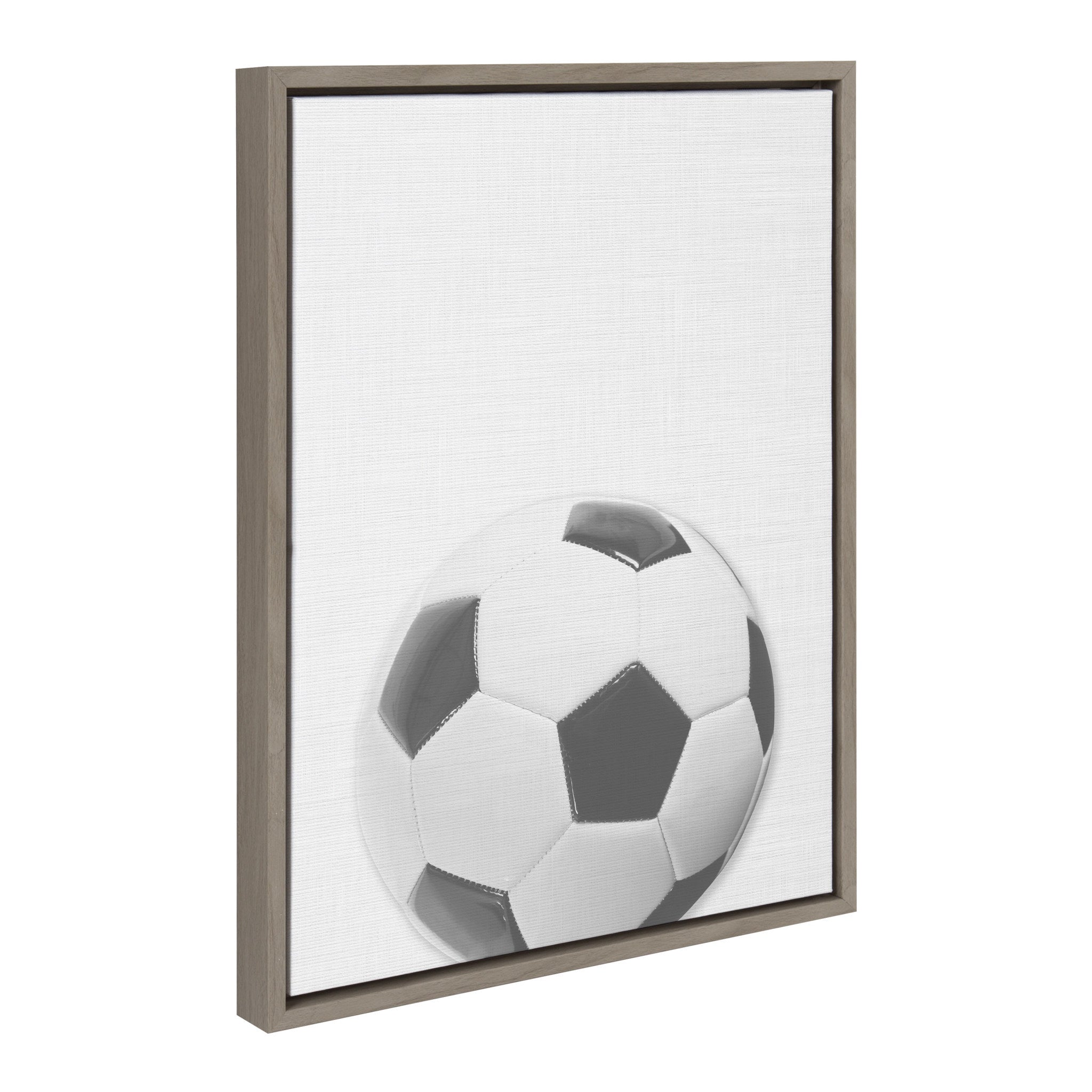 Sylvie Soccer Ball Portrait Framed Canvas, Gray 18x24 by kateandlaurel - product image 2 for Resin Society