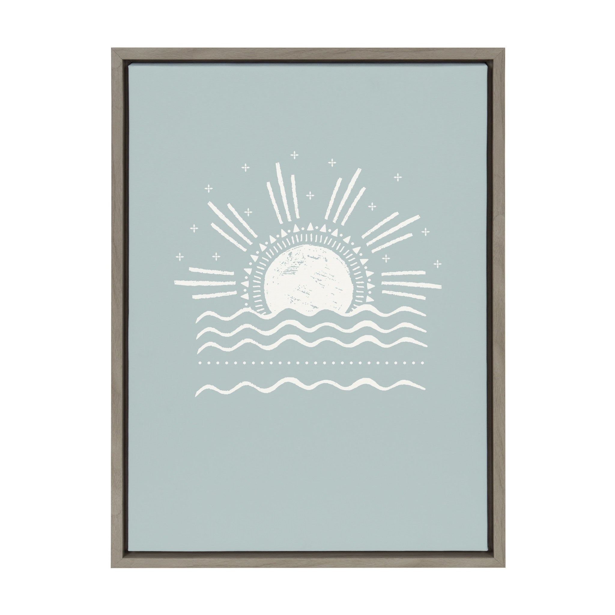 Sylvie Sun Beach Tropical Surf Framed Canvas by The Creative Bunch by kateandlaurel - main product image for Resin Society