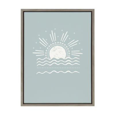 Sylvie Sun Beach Tropical Surf Framed Canvas by The Creative Bunch by kateandlaurel - main product image for Resin Society