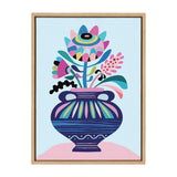 Sylvie Mid Century Modern Whimsical Floral Framed Canvas by kateandlaurel - product image 15 for Resin Society