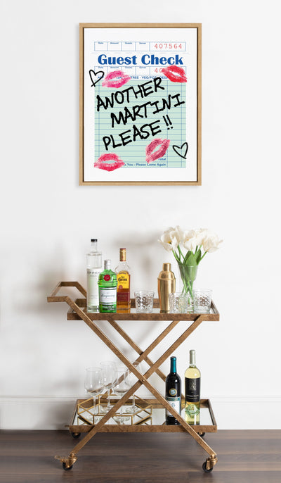 Sylvie Another Martini Guest Check Framed Canvas by Alli Standefer