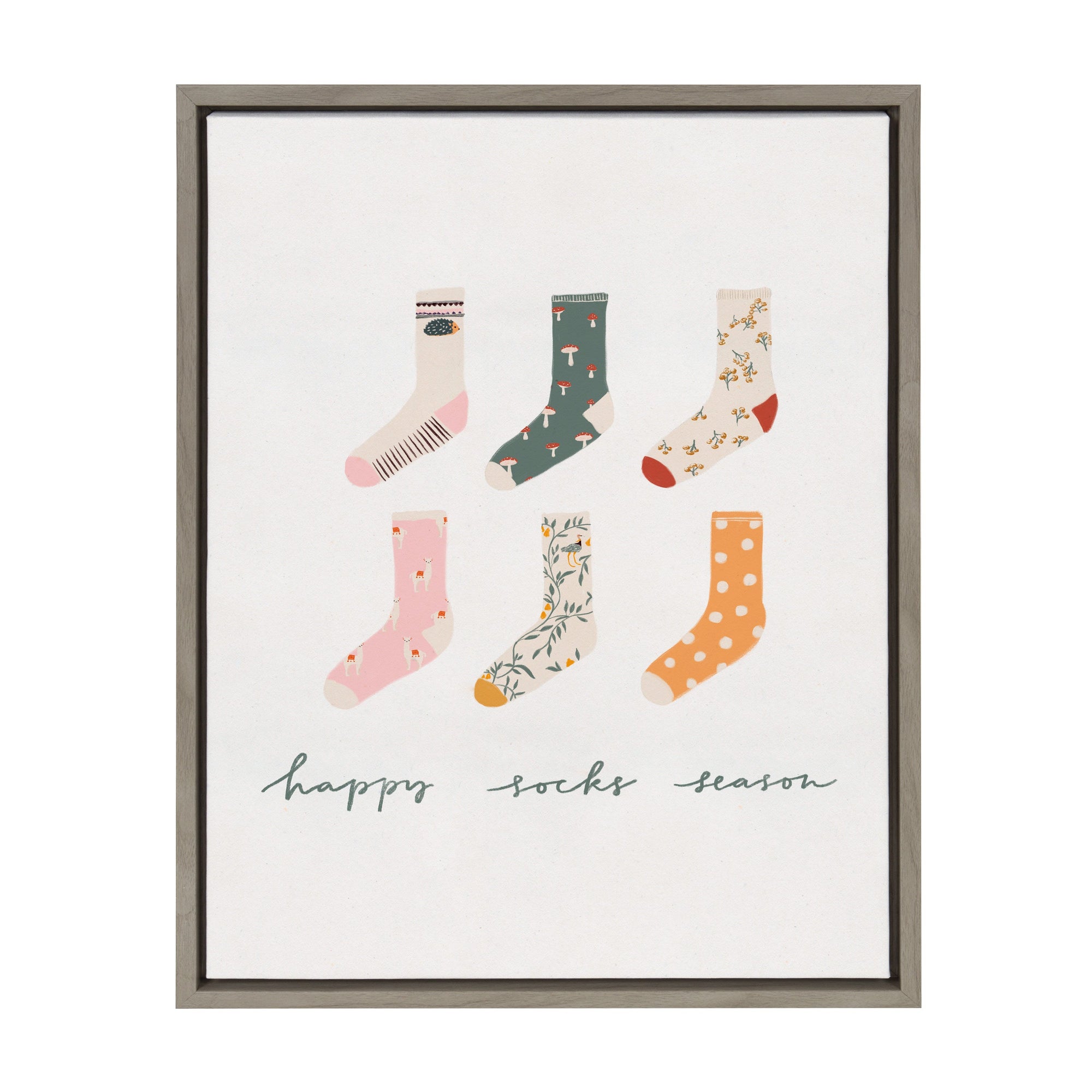 Sylvie Happy Sock Season Framed Canvas by kateandlaurel - product image 9 for Resin Society