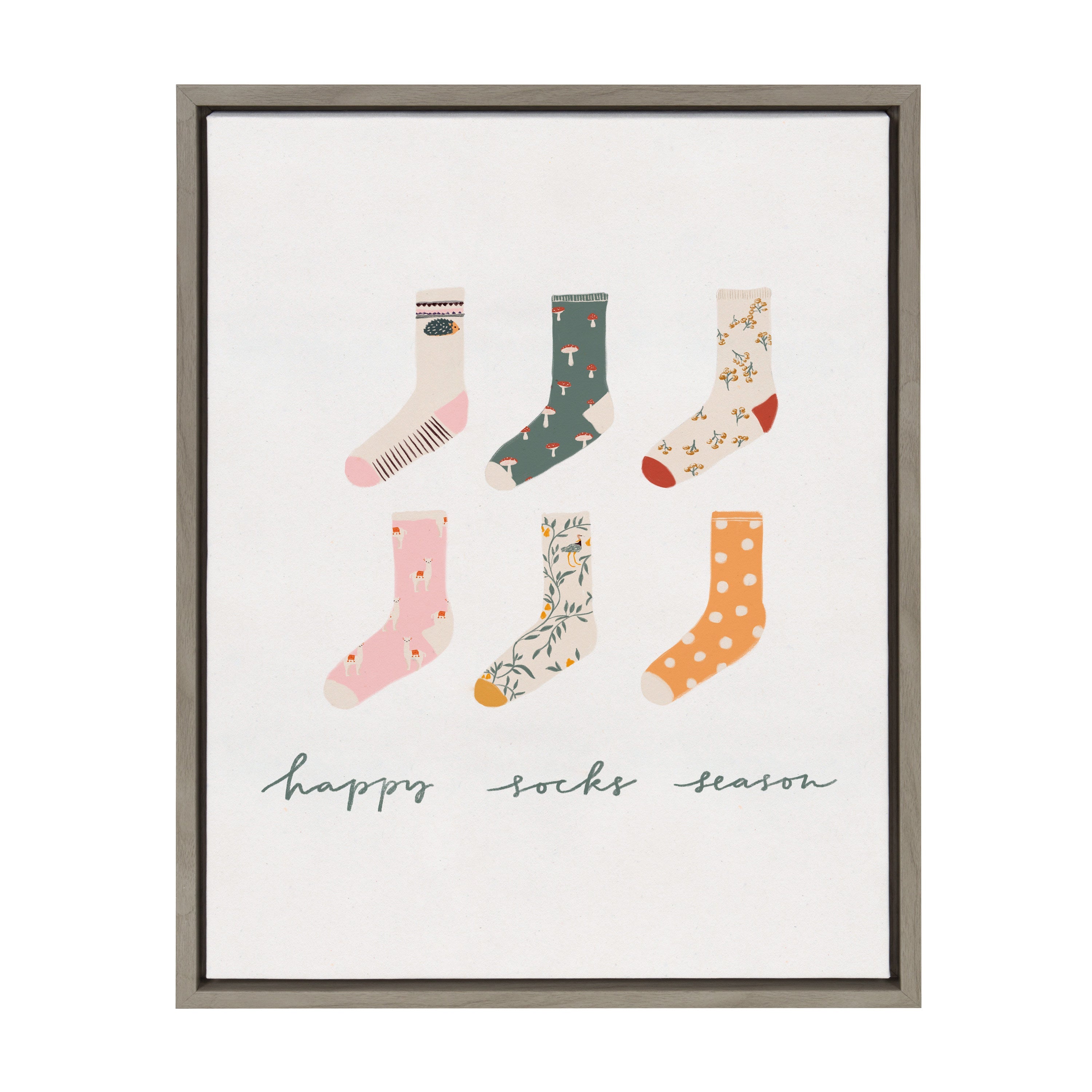 Sylvie Happy Sock Season Framed Canvas by kateandlaurel - product image 9 for Resin Society