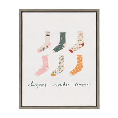 Sylvie Happy Sock Season Framed Canvas by kateandlaurel - product image 9 for Resin Society