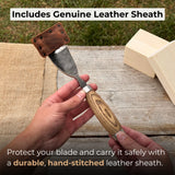 Hand-forged curved bowl gouge with ash wood handle for wood carving