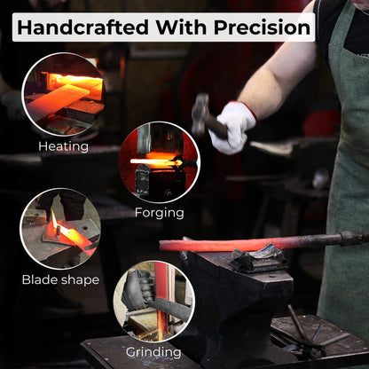 Curved draw knife with 10.5 cm cutting edge and ash wood handle by Sharky Forged Steel Tools