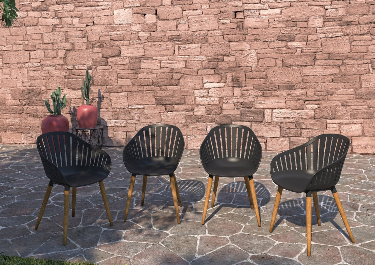 Nassau Chairs Resin and Wood - 4 Piece by LifestyleGarden US - product image 2 for Resin Society