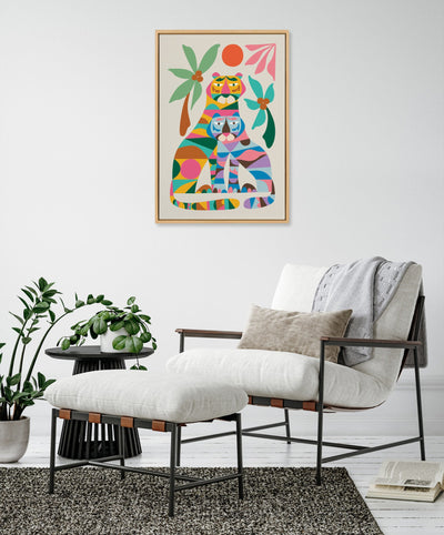 Sylvie MCM Tiger Love Framed Canvas by Rachel Lee