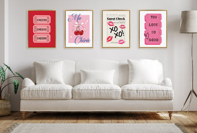 Sylvie XOXO Kisses Guest Check Framed Canvas by Alli Standefer