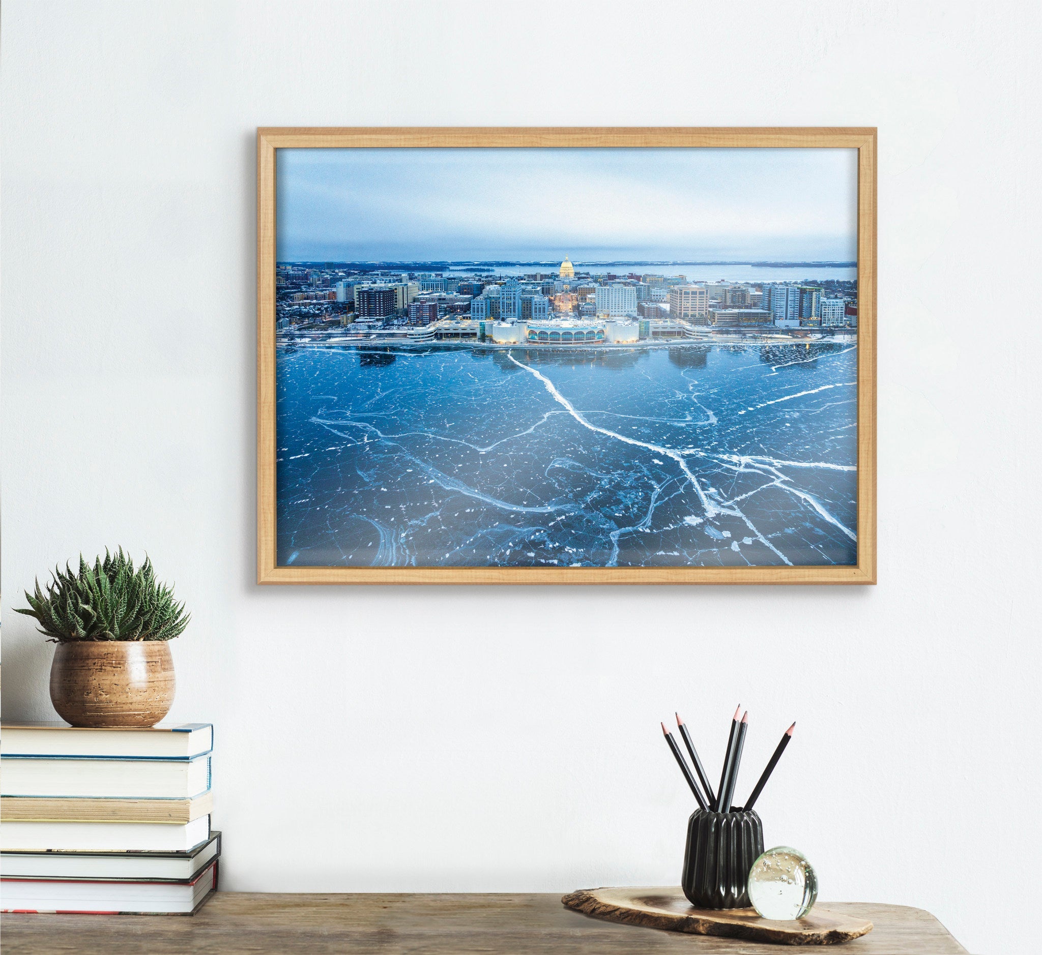 Blake Icy Veins of Winter-Madison Wisconsin Framed Printed Glass by kateandlaurel - product image 5 for Resin Society