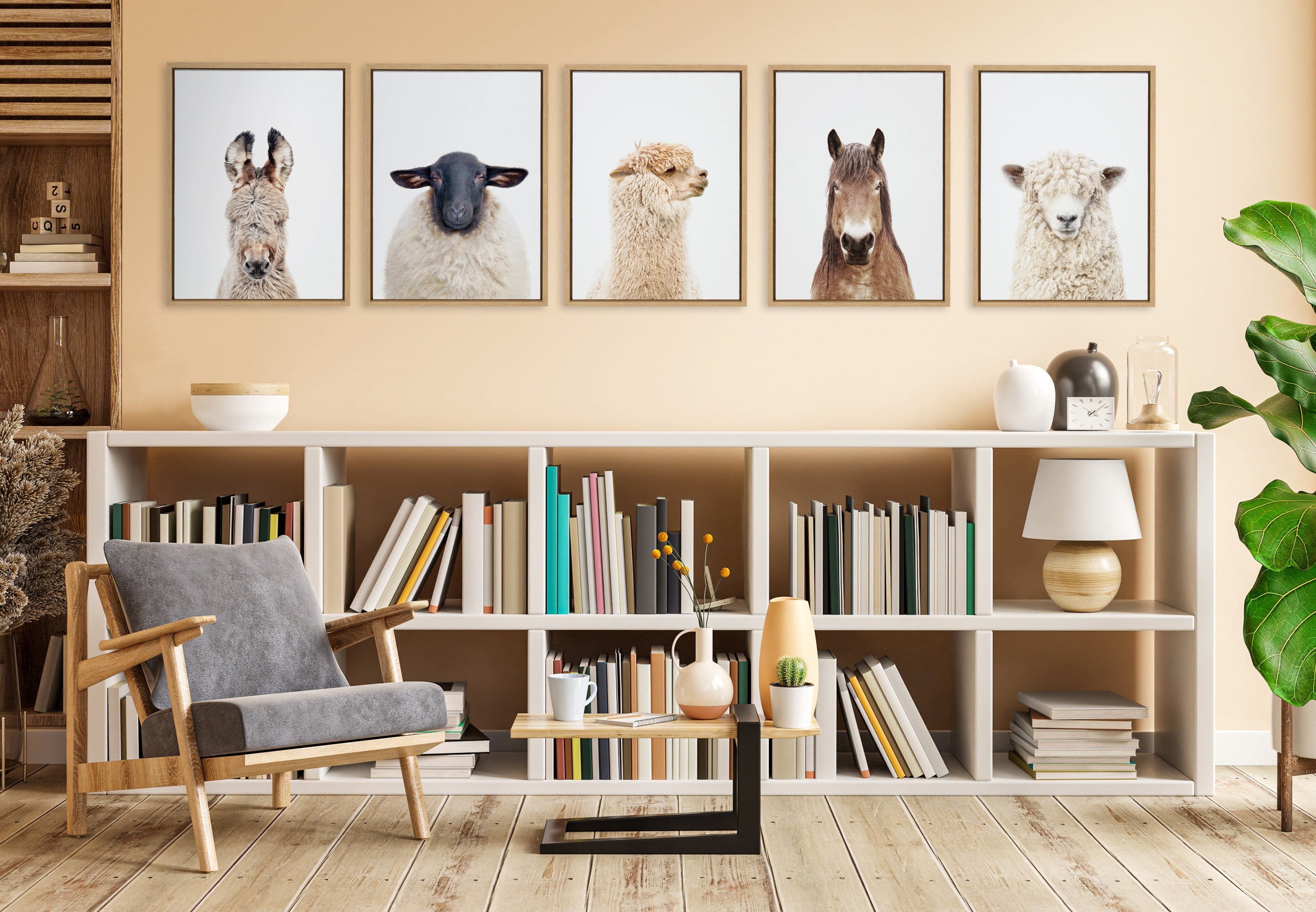 Sylvie Animal Studio Burro Portrait Framed Canvas by Amy Peterson Art Studio