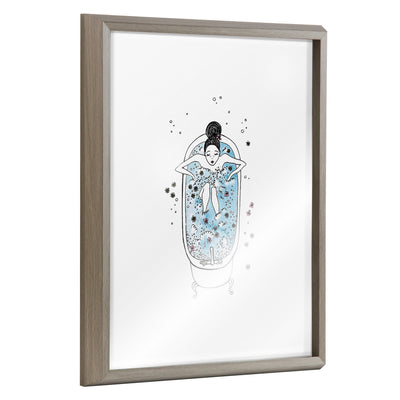 Blake Girl in a Bath Framed Printed Glass by Viola Kreczmer by kateandlaurel - main product image for Resin Society