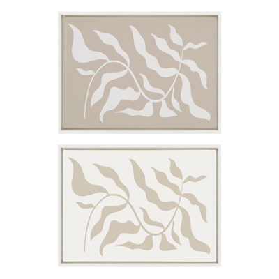 Sylvie Modern Matisse Inspired Botanical White on Beige and Beige on by kateandlaurel - product image 2 for Resin Society