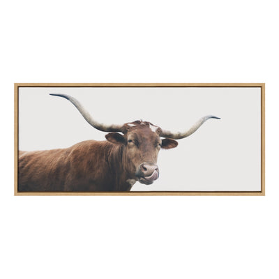 Sylvie Texas Longhorn Cow Lick Framed Canvas by kateandlaurel - product image 8 for Resin Society