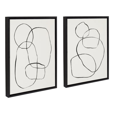 Sylvie Going in Circles Framed Textured Canvas Set