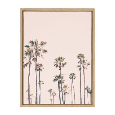 Sylvie Pink Palm Tree Paradise Framed Canvas by kateandlaurel - product image 2 for Resin Society