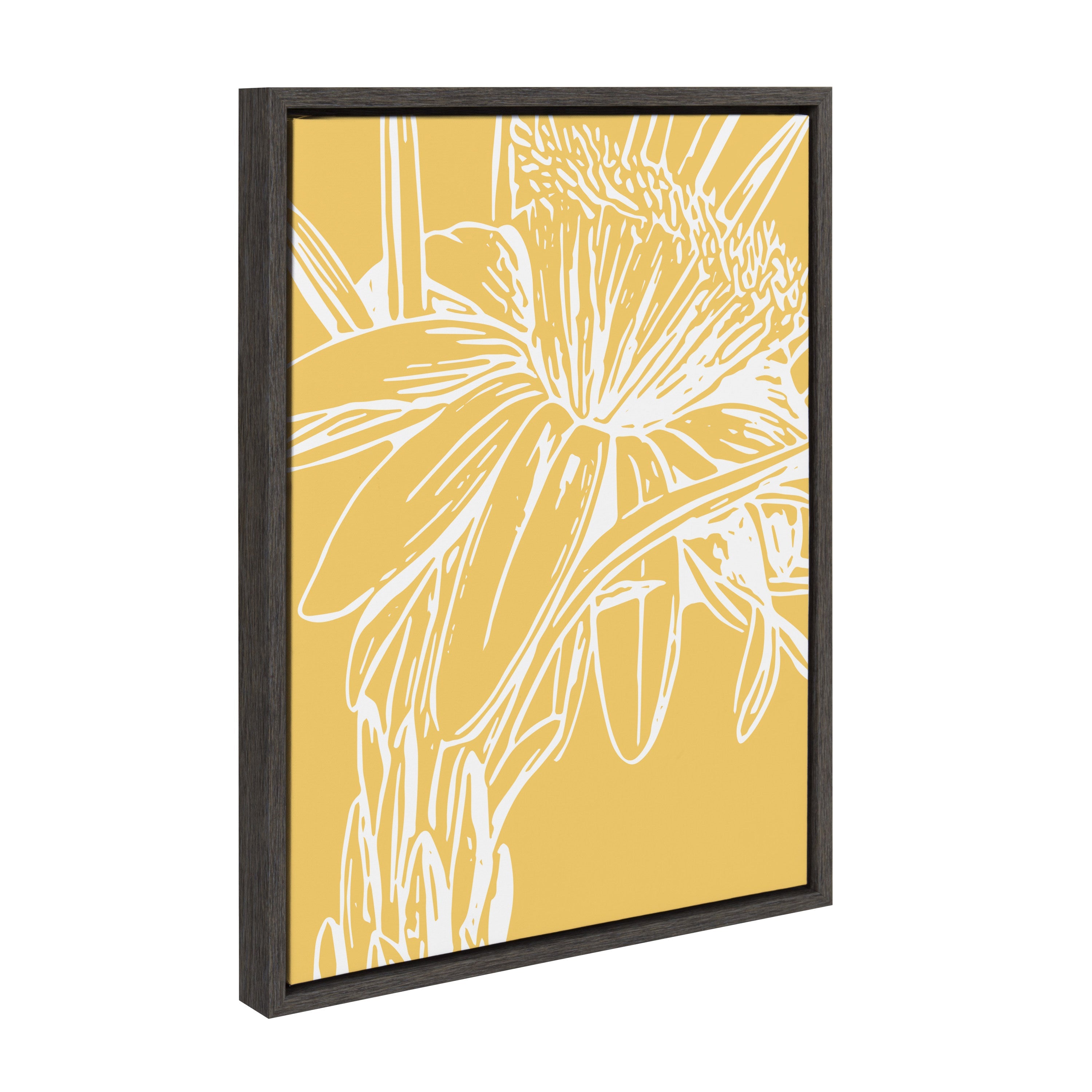 Sylvie Flower in Yellow Framed Canvas by kateandlaurel - product image 2 for Resin Society