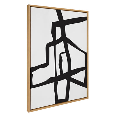 Sylvie Bold Sophisticated Abstract Black Stroke Framed Canvas by kateandlaurel - product image 13 for Resin Society