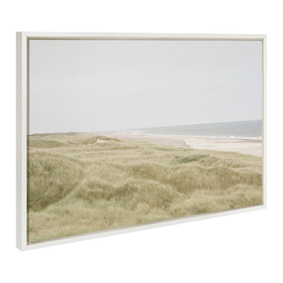 Sylvie Peaceful and Serene Coastal Landscape Framed Canvas by The Creative Bunch Studio