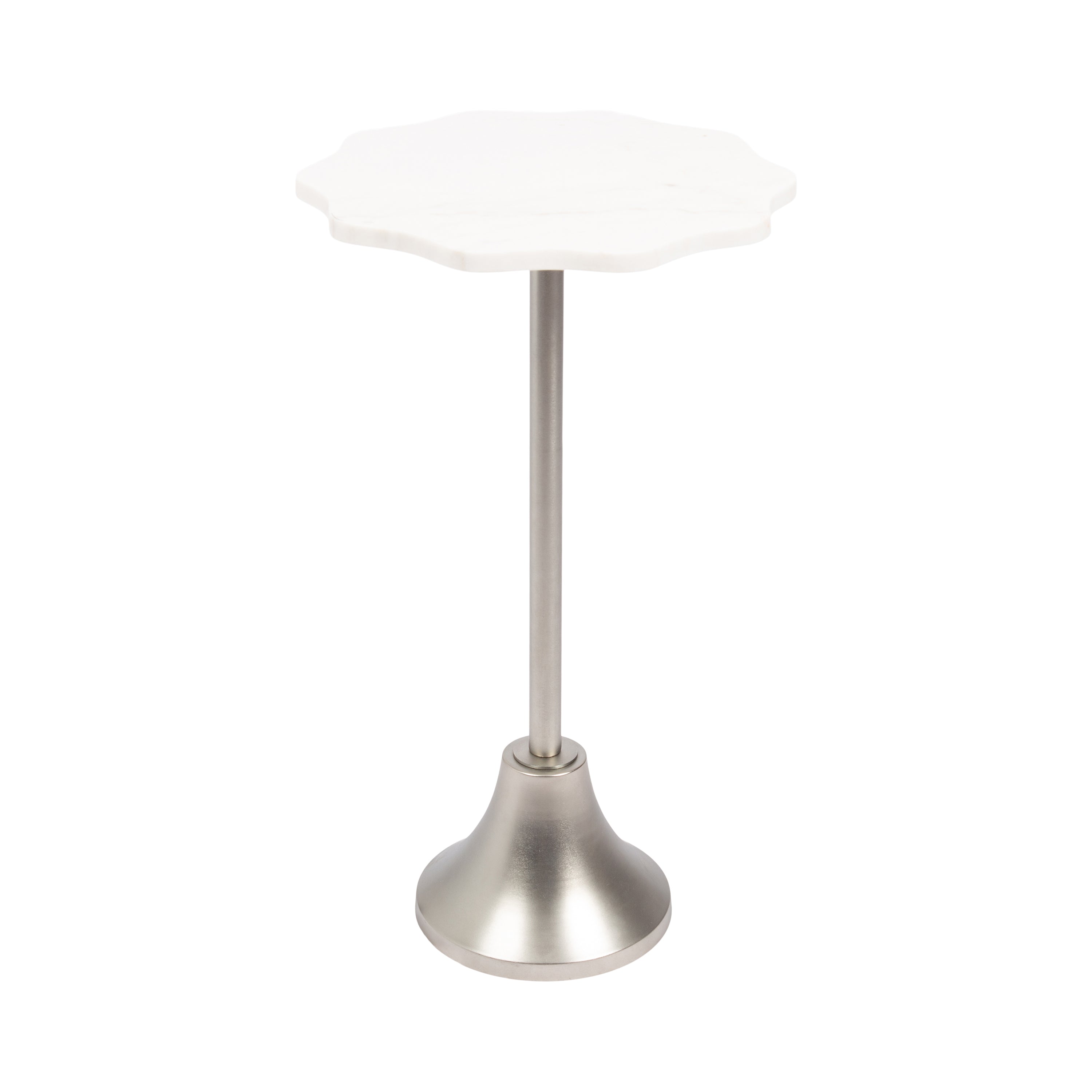 Sanzo Scalloped Marble and Metal Table