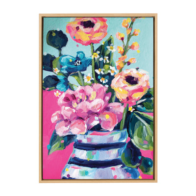 Sylvie Miss Mabel's Summer Bouquet Framed Canvas by Rachel Christopoulos by kateandlaurel - main product image for Resin Society
