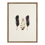 Sylvie Just Three Feathers Framed Canvas by kateandlaurel - main product image for Resin Society