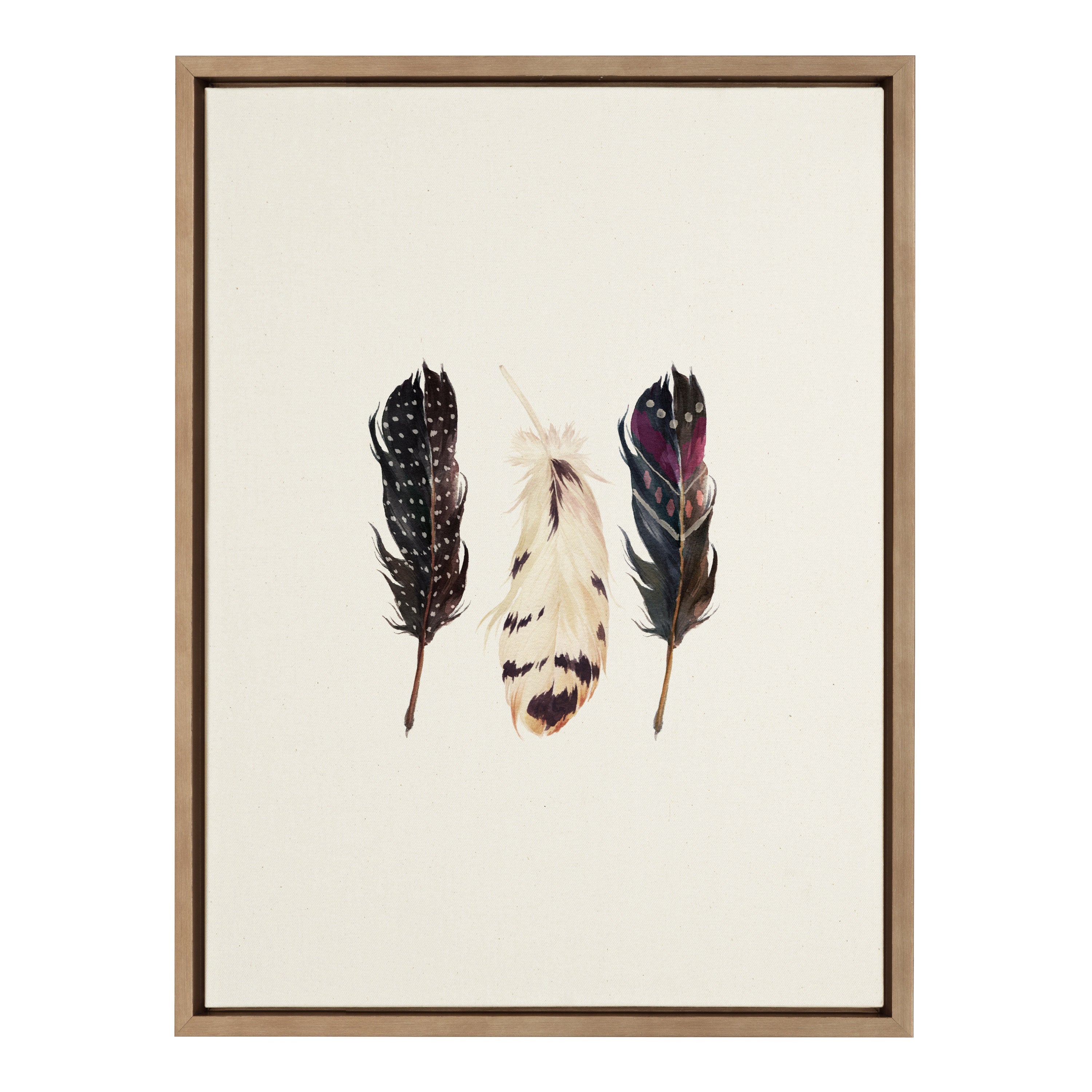 Sylvie Just Three Feathers Framed Canvas by kateandlaurel - product image 10 for Resin Society